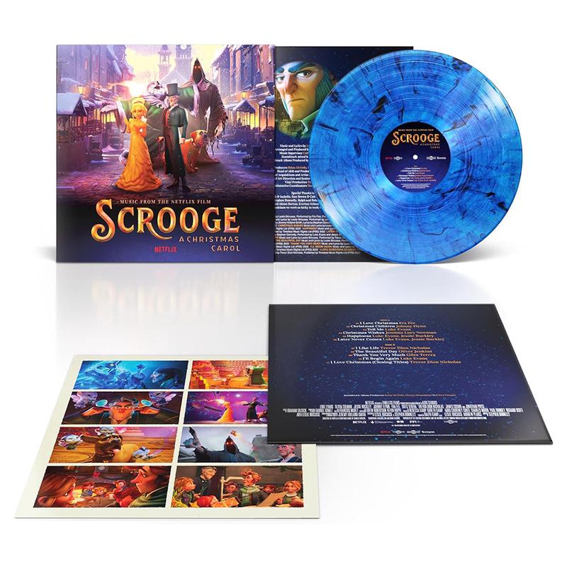 VARIOUS - Scrooge: A Christmas Carol (Music From The Netflix Film) - LP - Blue with Black Smoke Vinyl