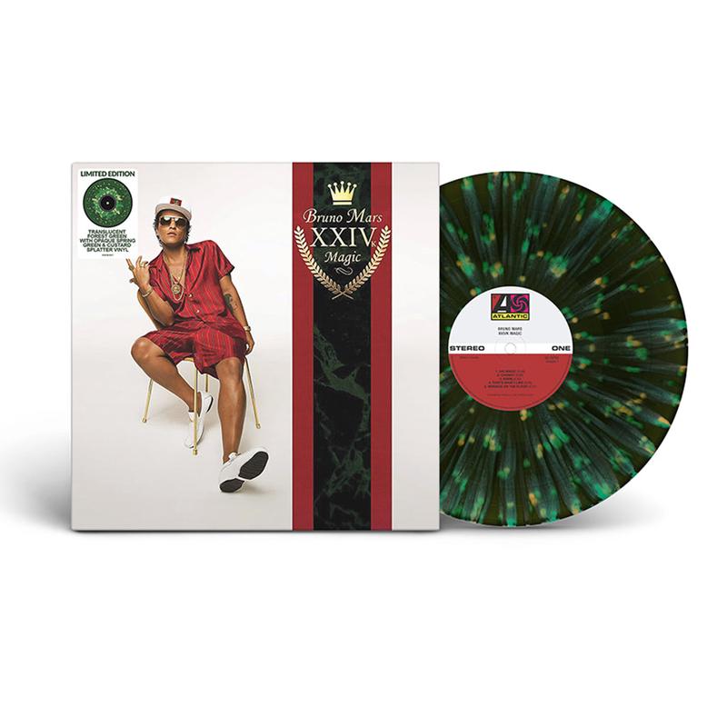 BRUNO MARS - XXIVK Magic (2024 Repress) - LP - Translucent Forest Green with Opaque Spring Green and Custard Splatter Vinyl