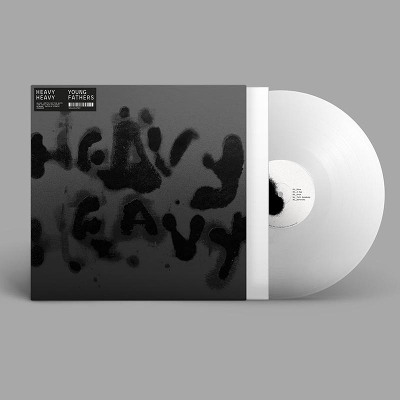 YOUNG FATHERS - Heavy Heavy - Deluxe Edition (Black Handmade Sleeve w/ Fold-Out Poster & Die-Cut Stencil) - LP - White Vinyl