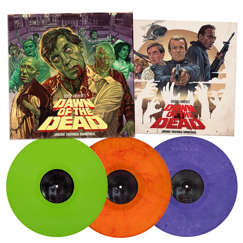 VARIOUS - Dawn Of The Dead (Original Soundtrack / Complete Library Cues) - 3LP - Green, Purple and Orange Vinyl