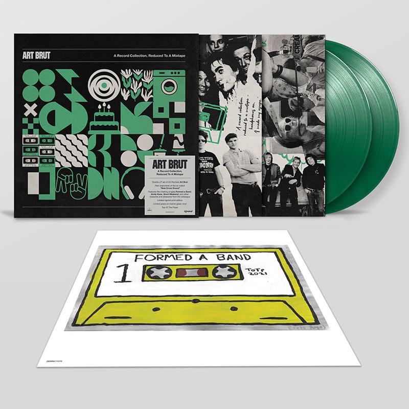 ART BRUT - A Record Collection, Reduced To A Mixtape (with Hand-SIGNED Print) - 2LP - Marine Green Vinyl