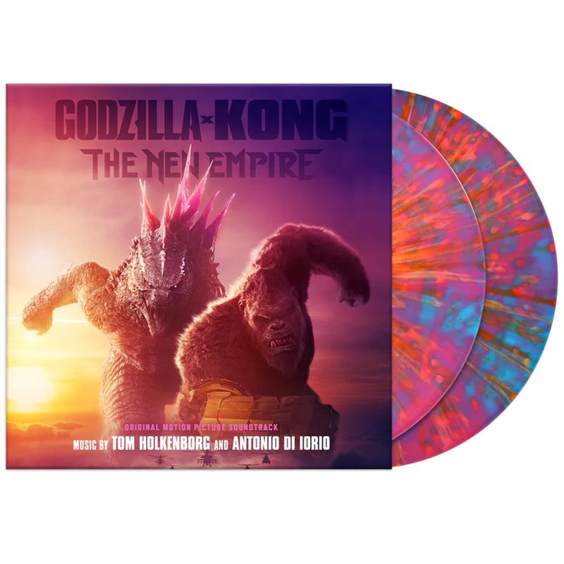 TOM HOLKENBORG - Godzilla X Kong: The New Empire - Original Soundtrack (with Art Print) - 2LP - Deluxe 180g Neon Pink & Blue Swirl With Orange & Pink Splatter Vinyl