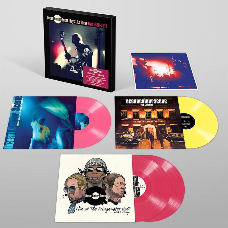 OCEAN COLOUR SCENE - Days Like These - Live 1998 - 2015 (with SIGNED Print) - 4LP - Red / Pink / Yellow Vinyl Box Set