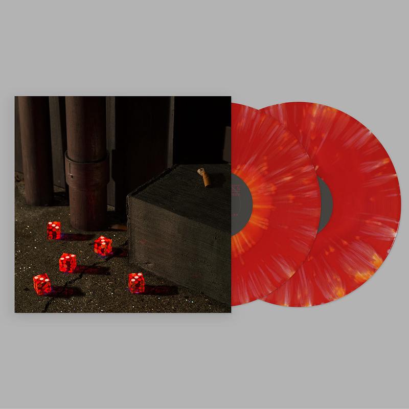 BRIGHT EYES - Five Dice, All Threes (with Side D Etching) - 2LP - Red and Orange Splatter Vinyl