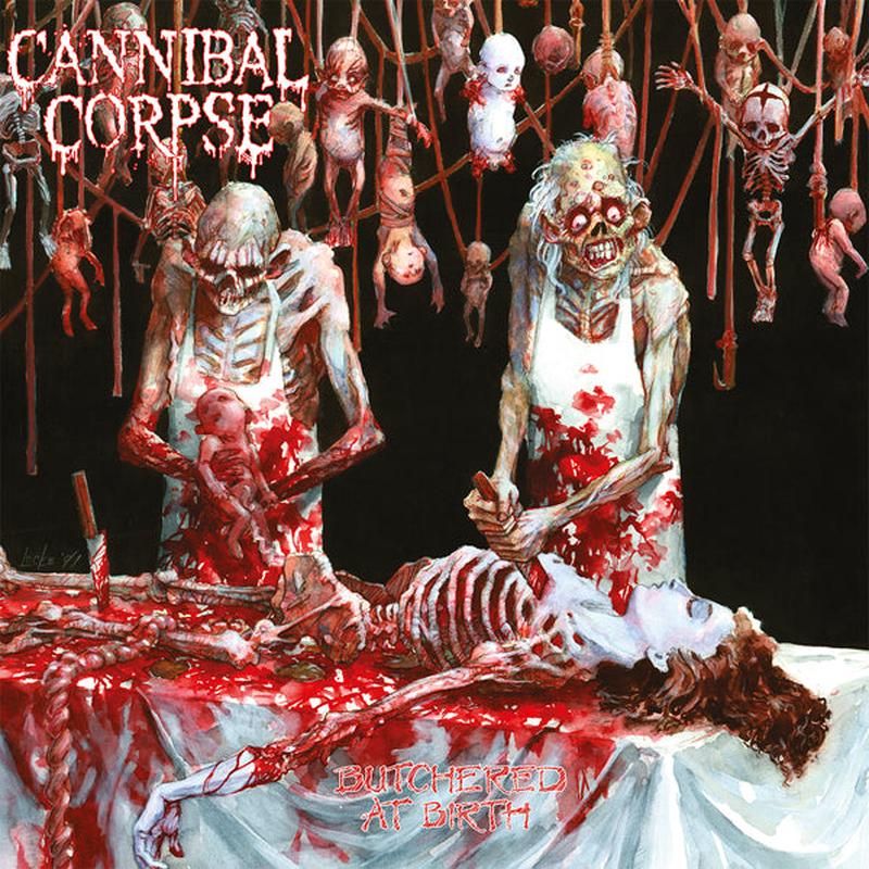 CANNIBAL CORPSE - Butchered At Birth (Reissue) - LP - White w/ Red Splatter Vinyl