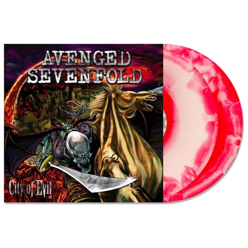 AVENGED SEVENFOLD - City Of Evil (2023 Reissue) - 2LP - Red And White Swirl Vinyl